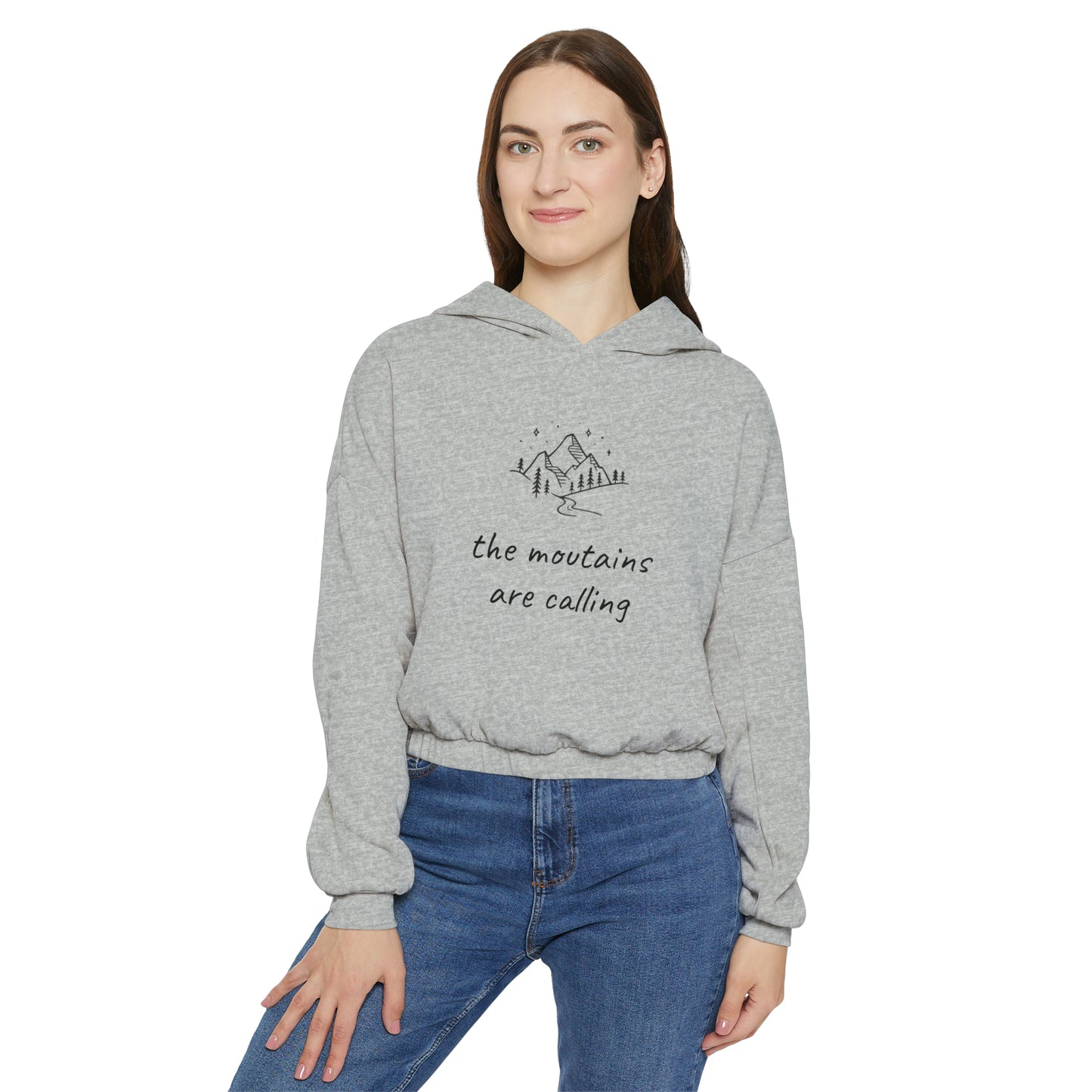 The Mountains are Calling Women's Cinched Bottom Hoodie