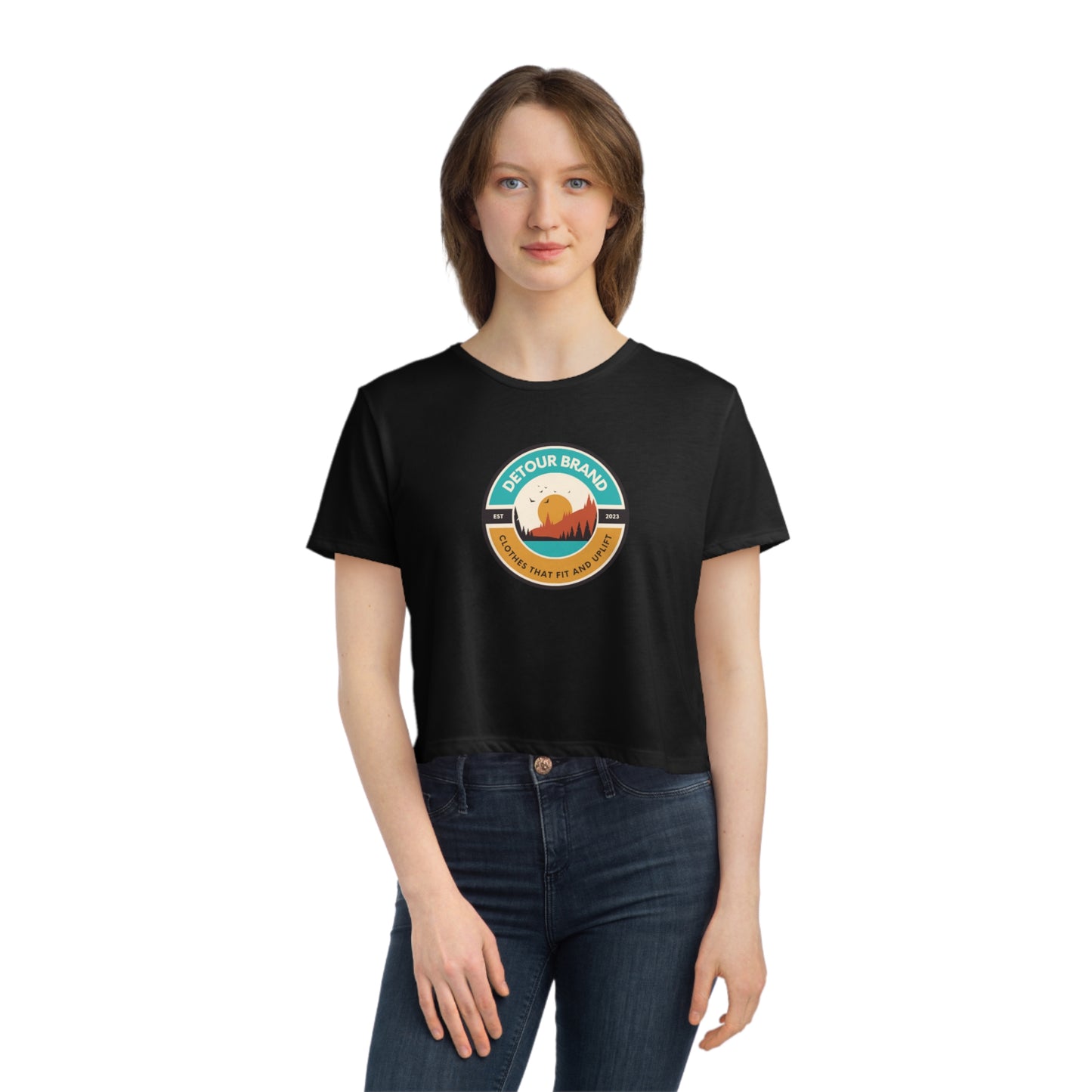 Detour Brand Women's Flowy Cropped Tee