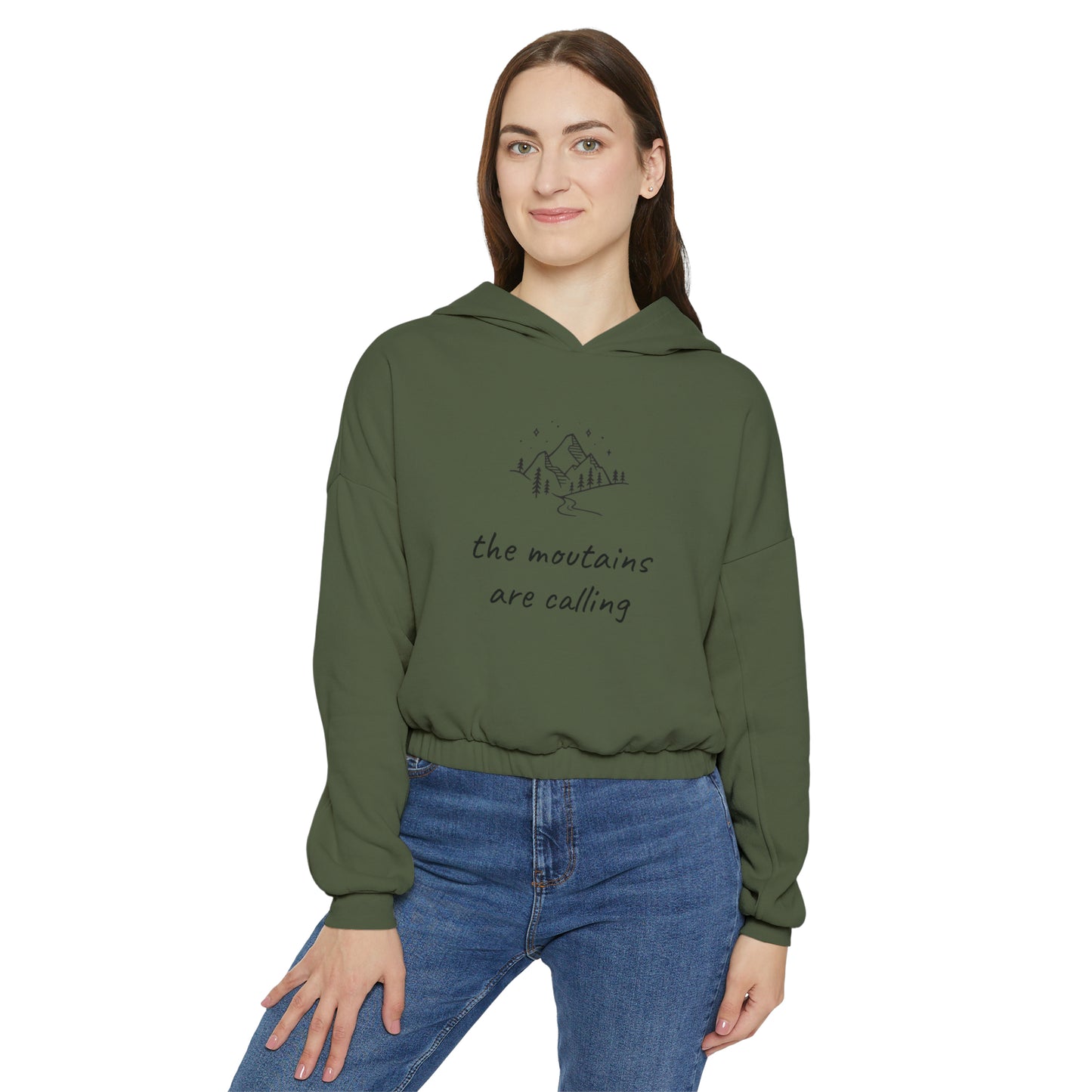 The Mountains are Calling Women's Cinched Bottom Hoodie
